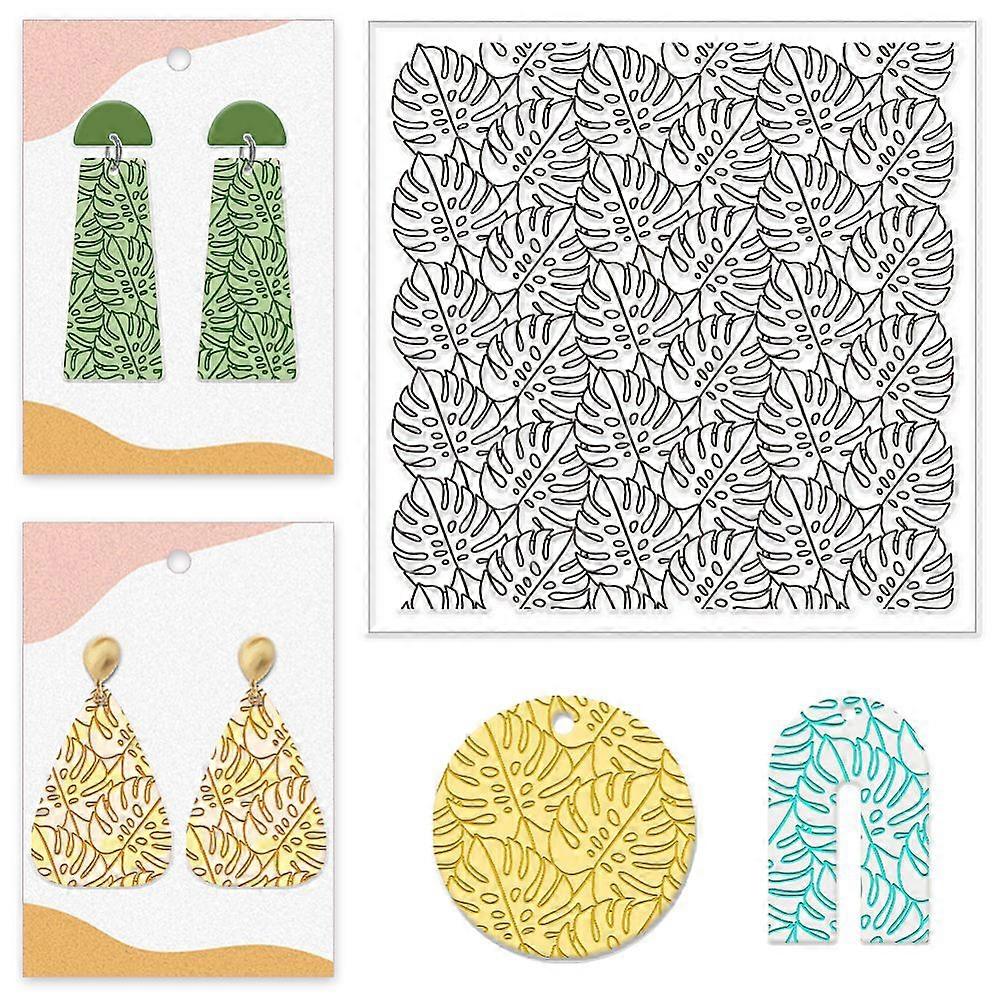 Silicone Clay Texture Mat Clay Modeling Pattern Pad Leaf 140x140x3mm