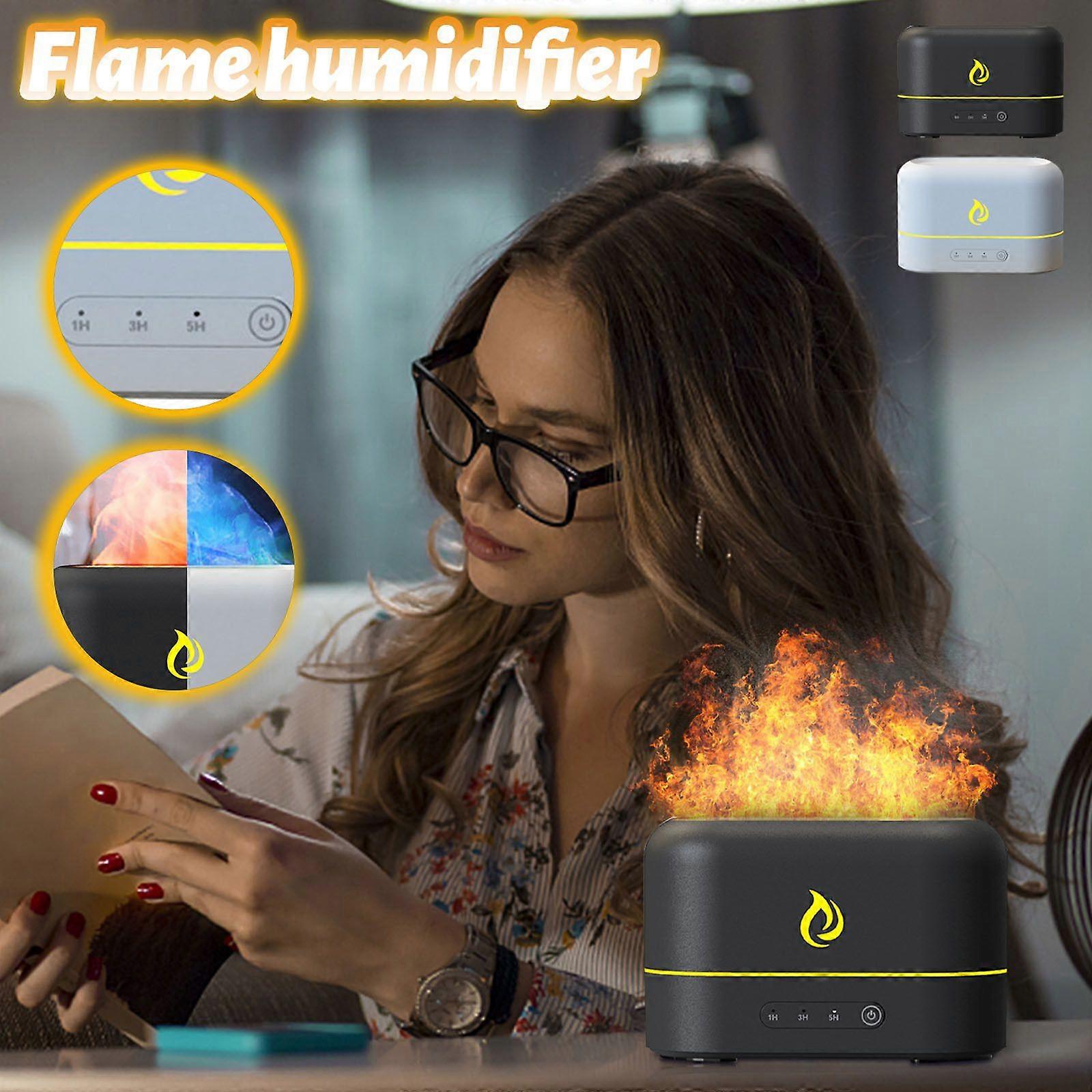 Simulation Flame Humidifier Home Office Desktop Flame Aroma Machine 250ml