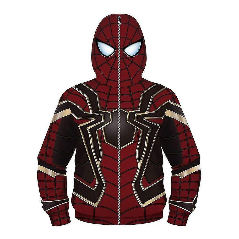 Kids Boy Spider-man Hoodies Hooded Zip Coat Sweatshirt Jacket Top Outwear Fans Gifts