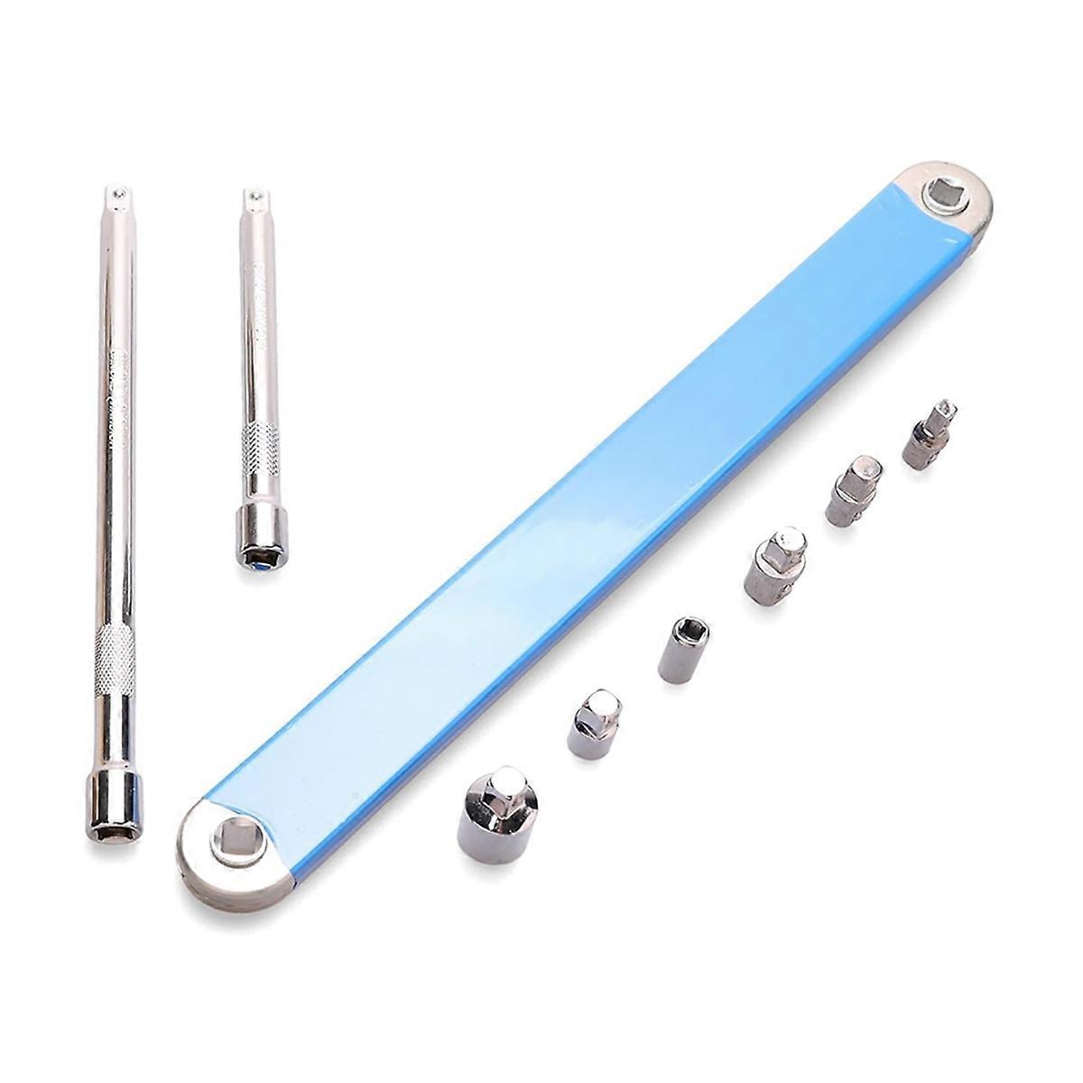 Offset Extension Wrench, Includes 1/2, 3/8 and 1/4In Square Drive Adapters,1/4In Socket,1/4In and 1/2In Ratchet Adapters