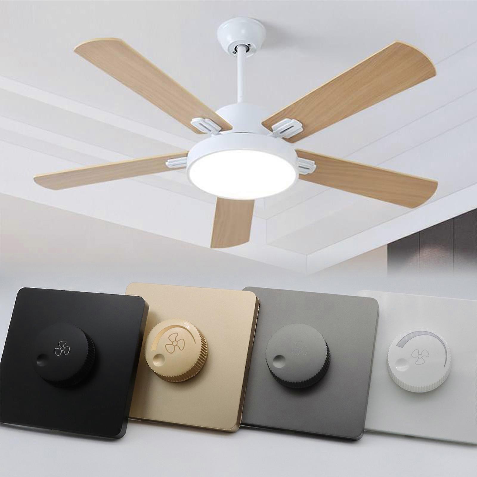 220V Ceiling Fan Speed Control Switch Wall Button Dimmer Switch Stepless Speed