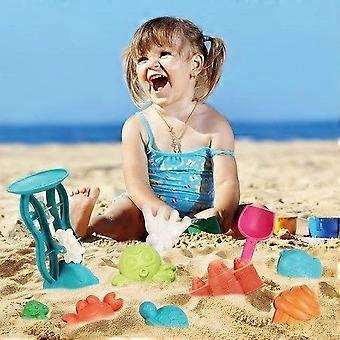 12pcs Beach Sand Toys Set with Mesh Bag - Fun for Beach, Sandbox & Bath Time - Includes Shovel, Rake & Molds