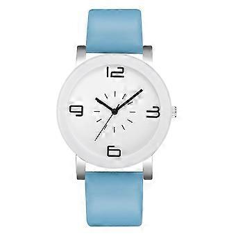 Fashionable Alloy Watch Round Dial Analog Display Quartz Wristwatch (Blue)