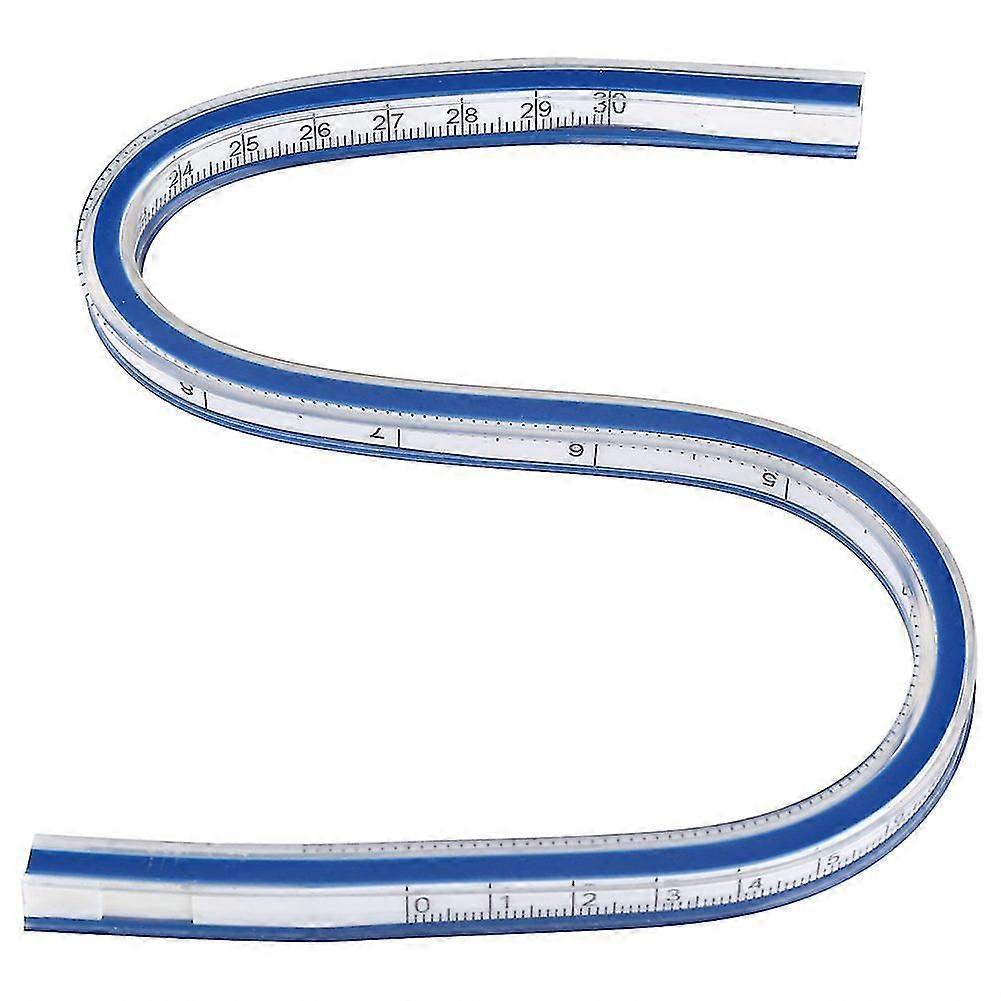 30cm Flexible Curve Ruler, Double Side Scale, Plastic Measure Tool for Drafting and Engineering Drawing