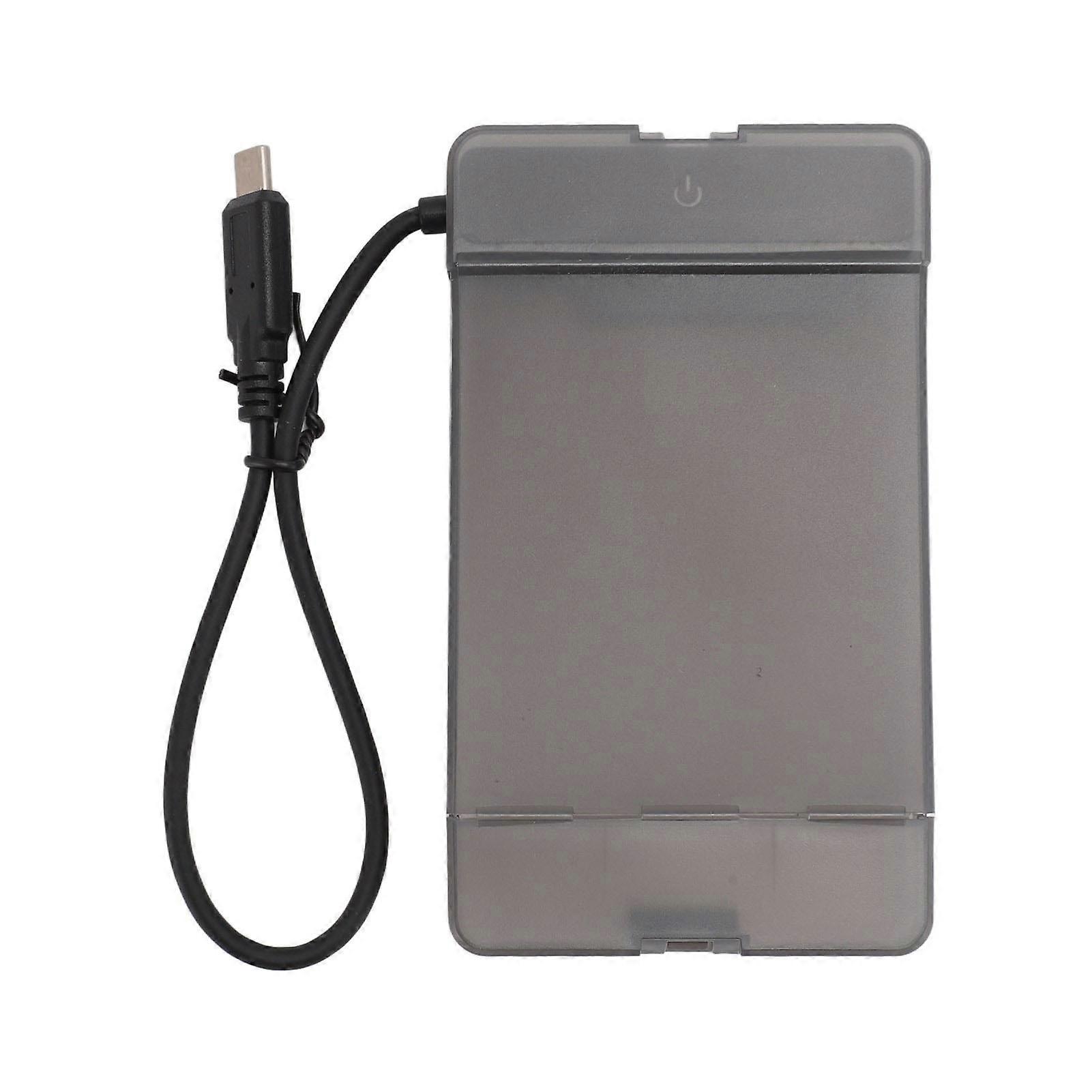 2.5 inch USB C Hard Drive Enclosure, 5Gbps Transparent External Case for 2.5 inch 7-9.5mm SATA SSD HDD, Transparent Black (HDD Not Included)