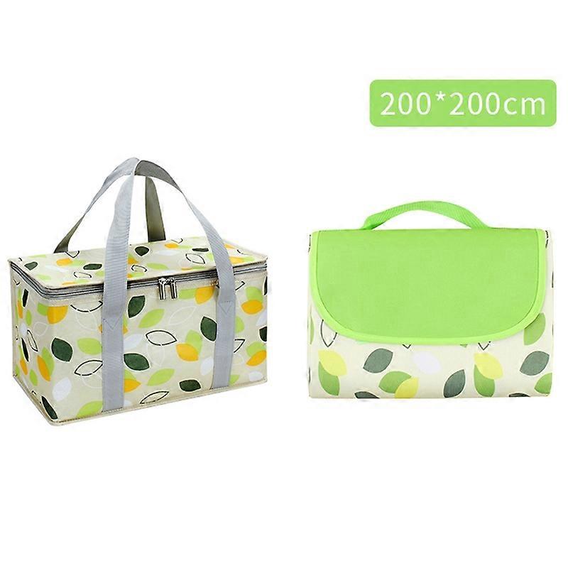 JY2209 Camping Moistureproof Portable Picnic Basket Set, Spec: Leaves+200x200cm