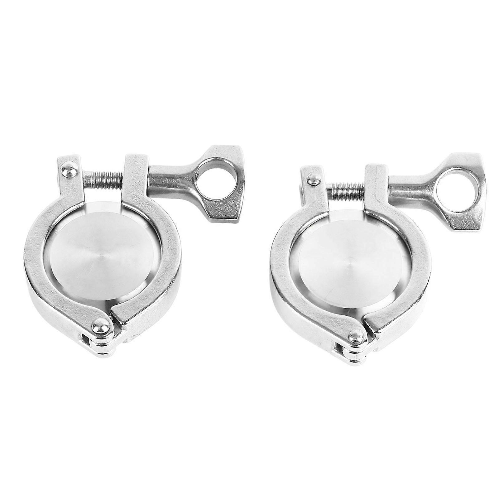 Weld Clamp Ferrule, 2 Set Weld Ferrule Clamp 304 Stainless Steel Sanitary Pipe Weld Ferrule Sanitary End Cap Set Pipe Fittings Set for Home Industry