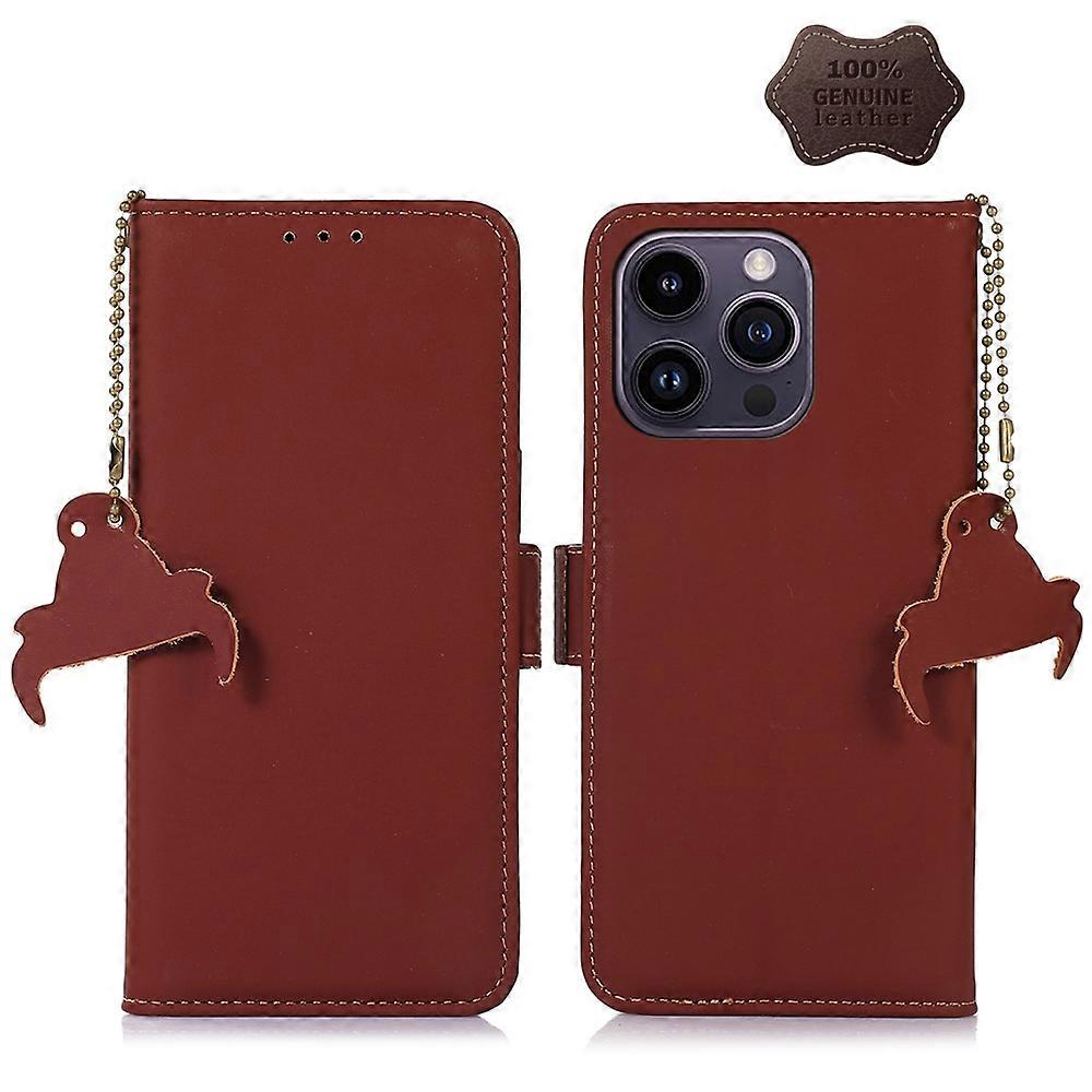 For iPhone 13 Pro Max Leather Magnetic RFID Leather Phone Case