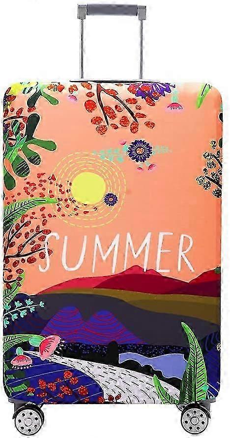 غطاء الأمتعة واقي حقيبة قابل للغسل غطاء حقيبة مضاد للخدش يناسب الأمتعة مقاس 18-32 بوصة (توهج الغروب ، S)