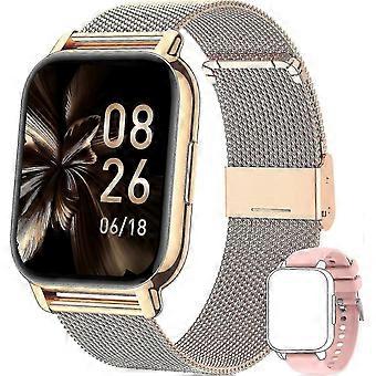Orologio da donna, Chiamate/pressione sanguigna/100+ sport Smartwatch da donna, frequenza respiratoria sonno, orologio da donna argento
