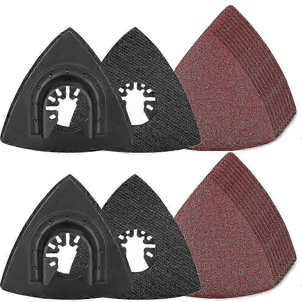 Oscillating Tool Sanding Pad, 4-Pack 3-1/8 in Triangular Replacement Hook & Loop Stainless Steel Ba