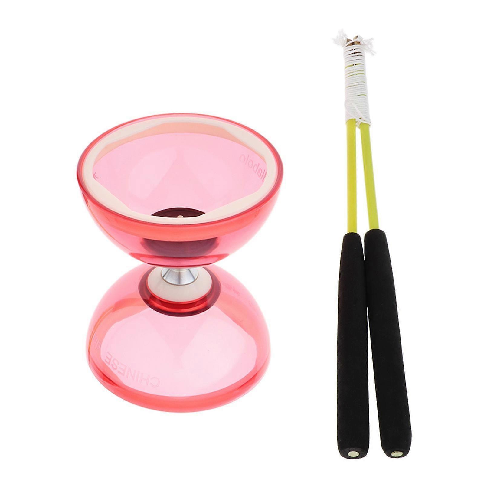 Juggling Toys Triple Bearing Diabolo 12cm with Handsticks & String Red