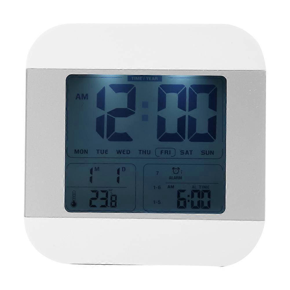 Digital Alarm Clock with LCD Display, Smart Snooze, Soft Nightlight, and Adjustable Brightness for Bedroom Use