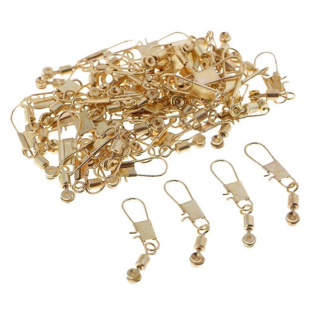50pcs High Strength Copper Slides Hook Shank Clip Connector Rolling Swivels