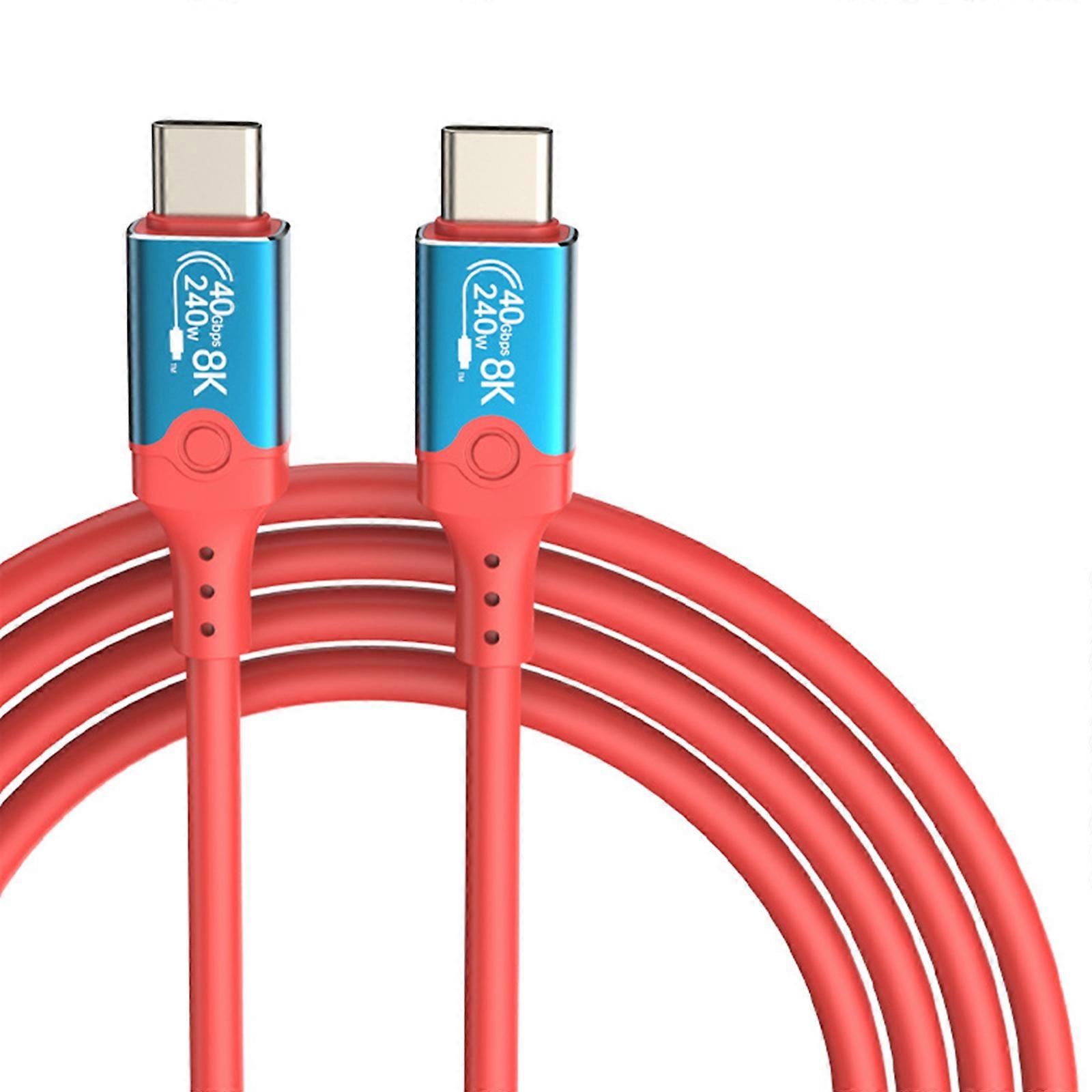 USB4 Cable 40Gbps USB C to USB C 240W Fast Charging Display Cable Support 8K@60Hz 40Gbps Data Cable for Smartphone  ice blue