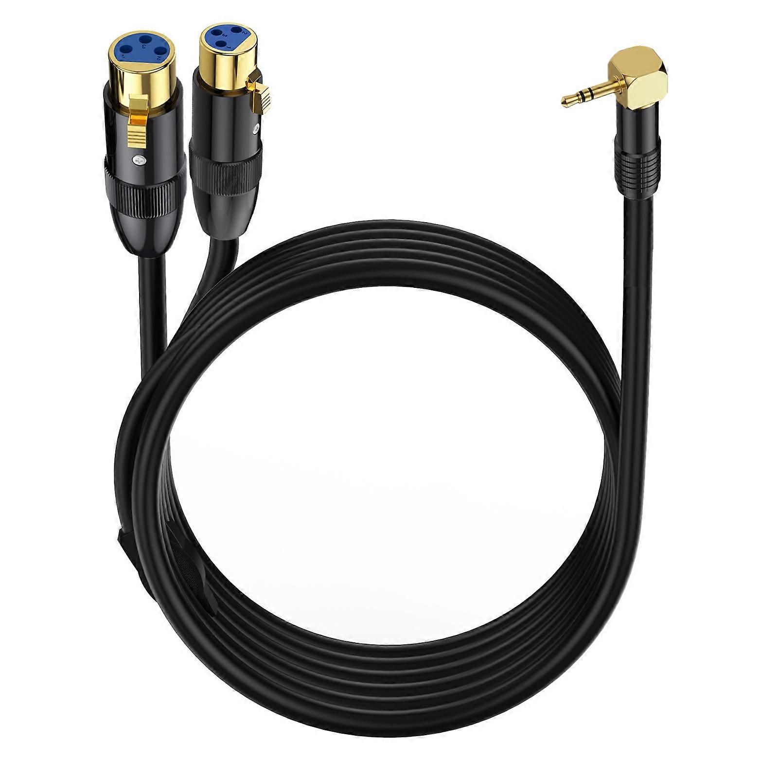 AUX Cable Microphone Unbalanced Cord Female to AUX 3.5mm Male Splitter Cord for Computer Speaker Amplifier