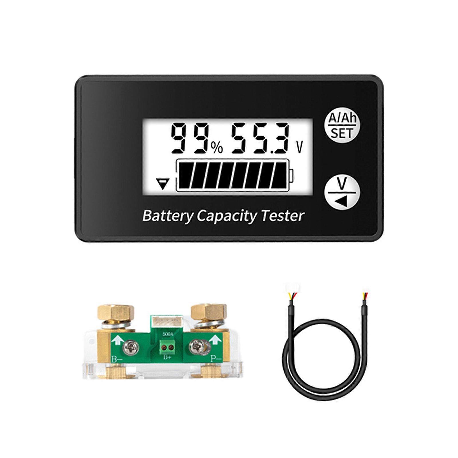 LED Digital Display Voltmeter MiniVoltage Meter Battery Power Percentage Tester Panel For Car Vehicle 50A 100A 300A 500A white light