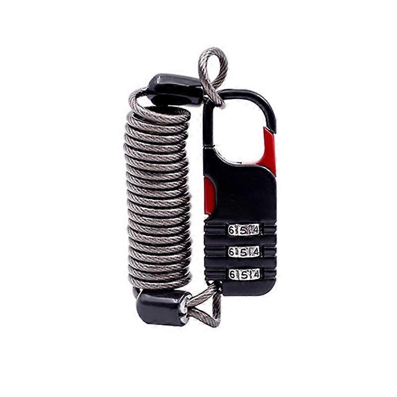 Bicycle Anti Theft Motorcycle Three Digit Password Combination Safety Cable Wire Rope Helmet Lock Safety Rope Lock