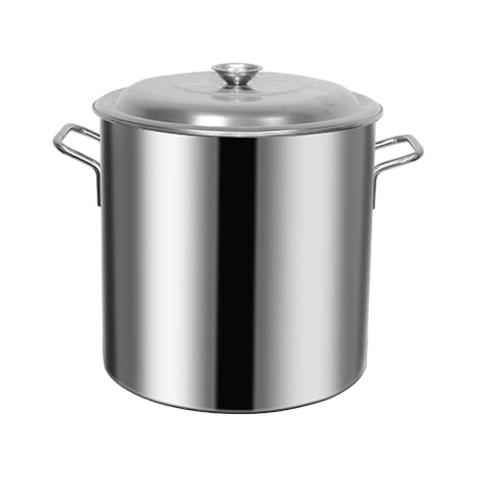 Stainless Steel Soup Pot Stew Pot Deep Pot with Lid, Multipurpose Cooking Pot