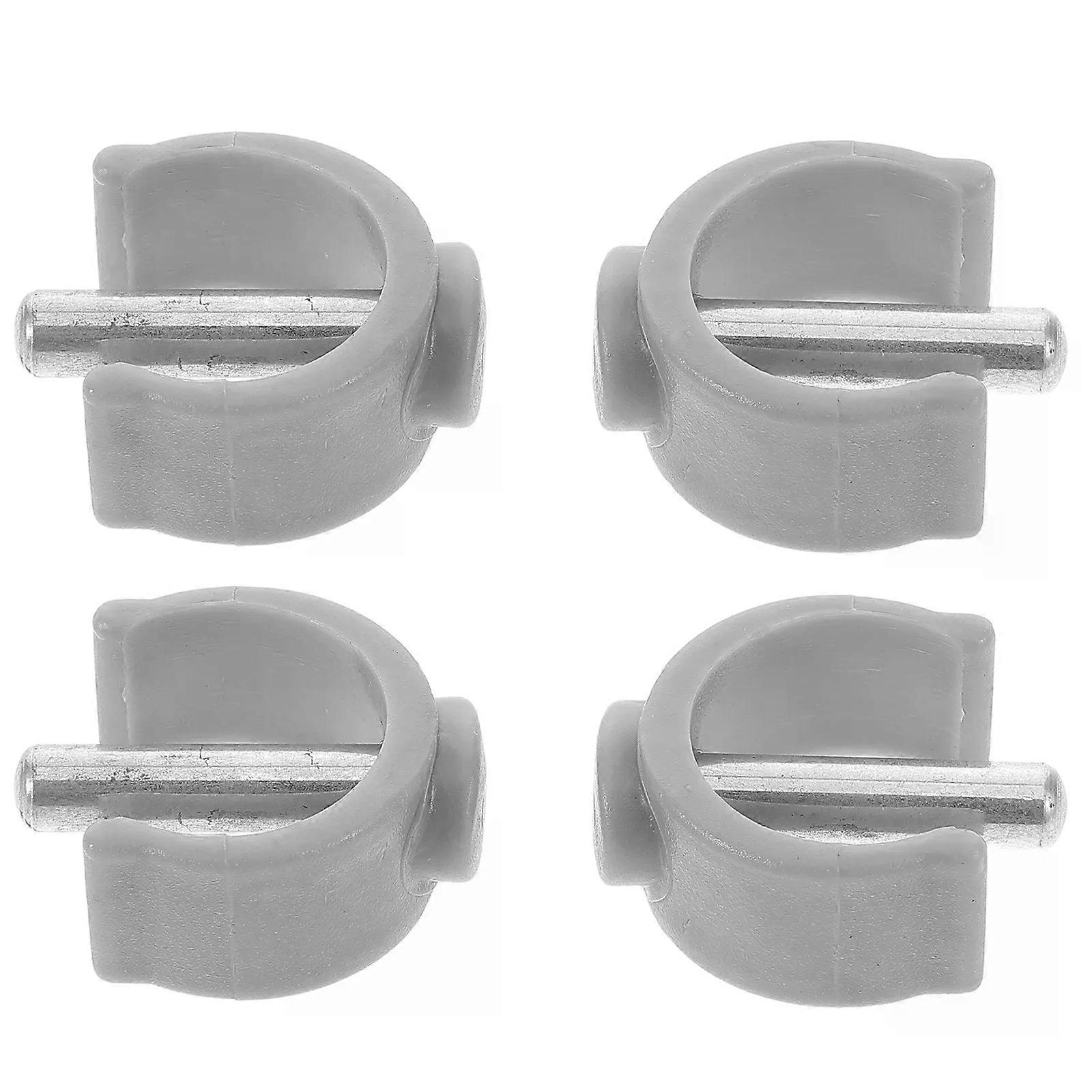 4 Pcs Fold Walker Clamp Telescopic Walking Sticks Crutches Padding Abs Buckle Latch