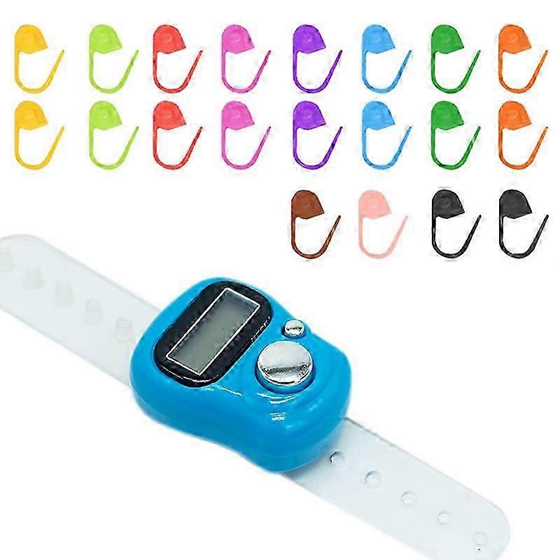 Knit Counter Digital Row Counter for Knitting and Crochet, Finger-Operated Stitch Marker, Lightweight and Compact Design