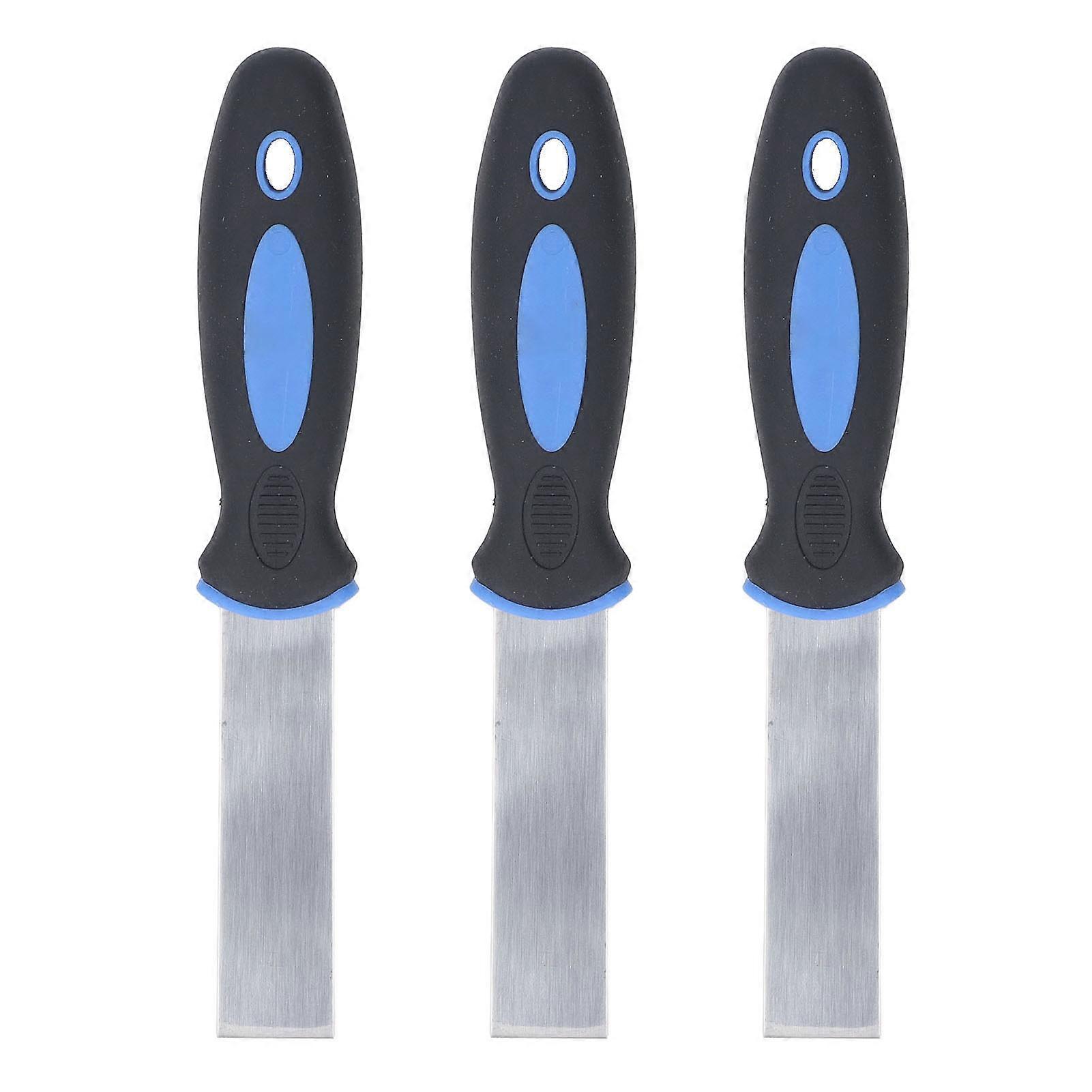 3Pcs Putty Scraper Stainless Steel Paint Scraper Set Plastic Handle Engraving Spackle Drywall Repair Spreading Tools 1in