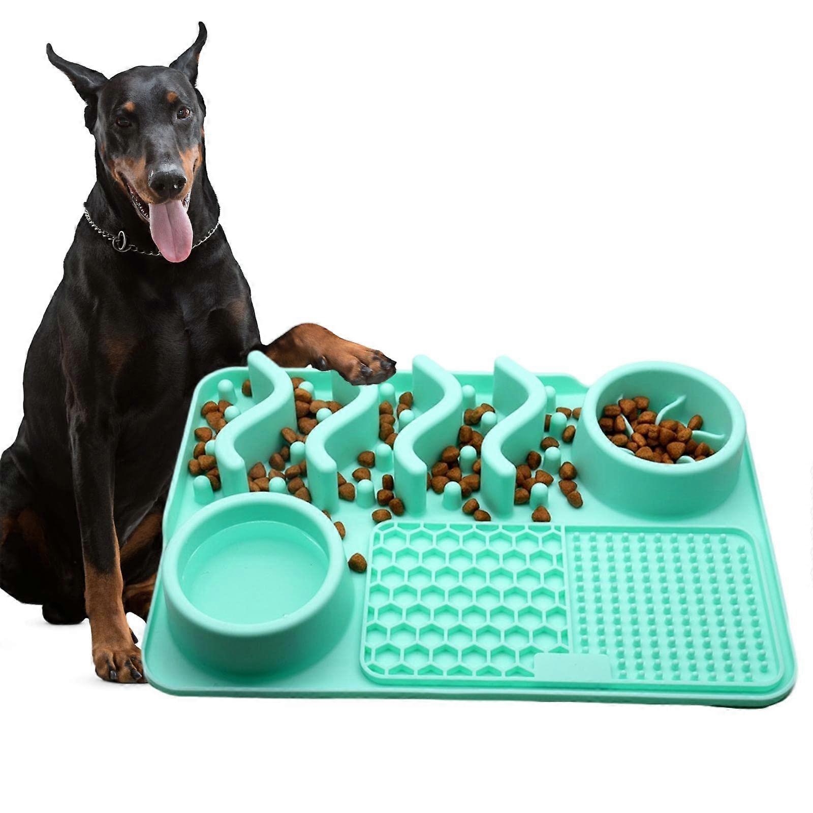 Large Non-Slip Slow Feeding Mat for Wet Food and Dry Food 16''x11''