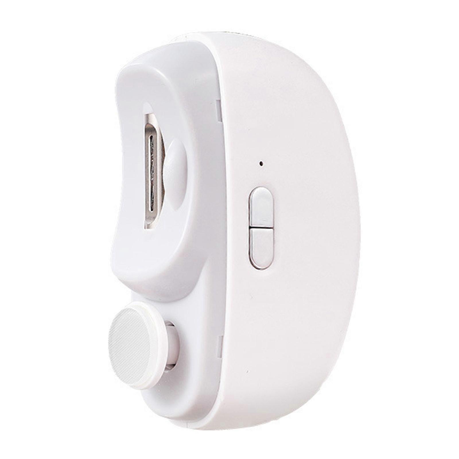 Electric Automatic Nail Clippers with Light & 2 Speeds Fingernail Cutter and File 2 in 1 Rechargeable Fingernail Trimmer White