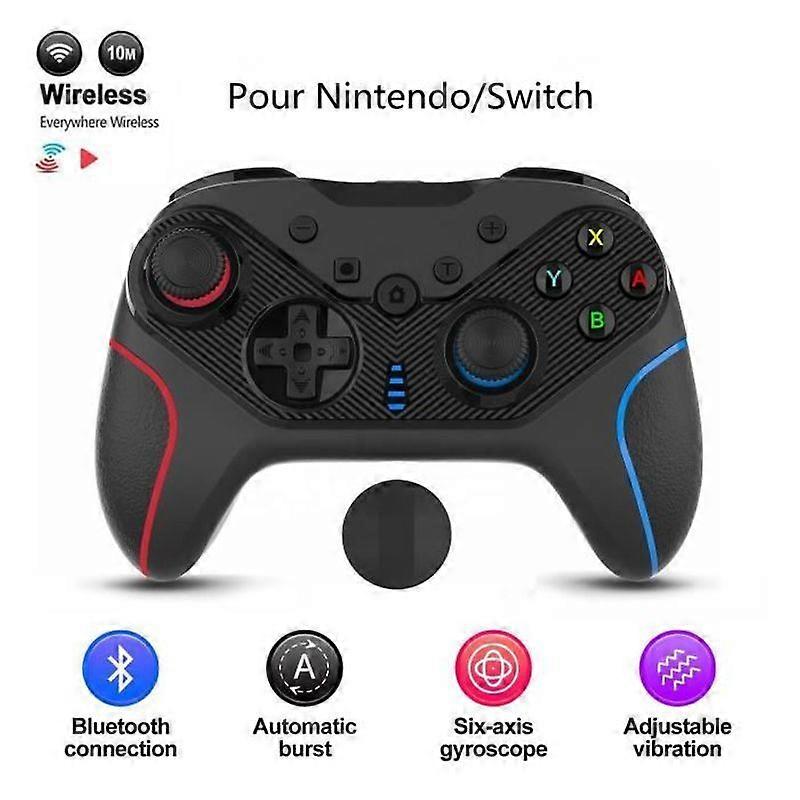 Wireless Controller for Nintendo Switch - PIMPIMSKY - 6 Axis - Adjustable Vibration - Black