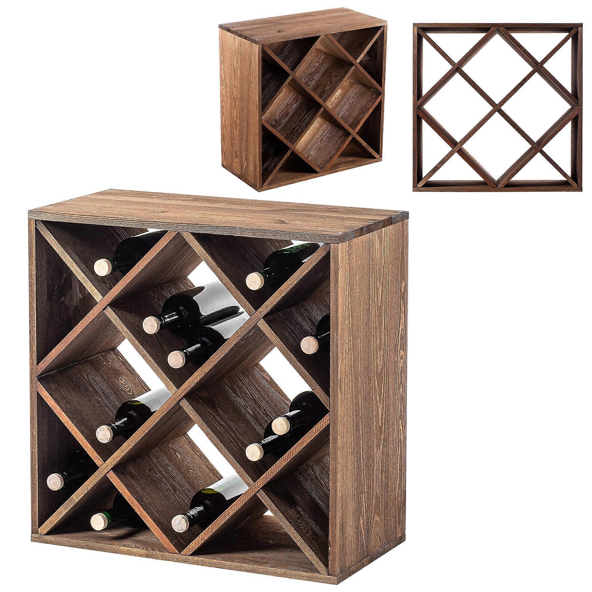 KADAX Puinen viiniteline 24 pulloa 60cm