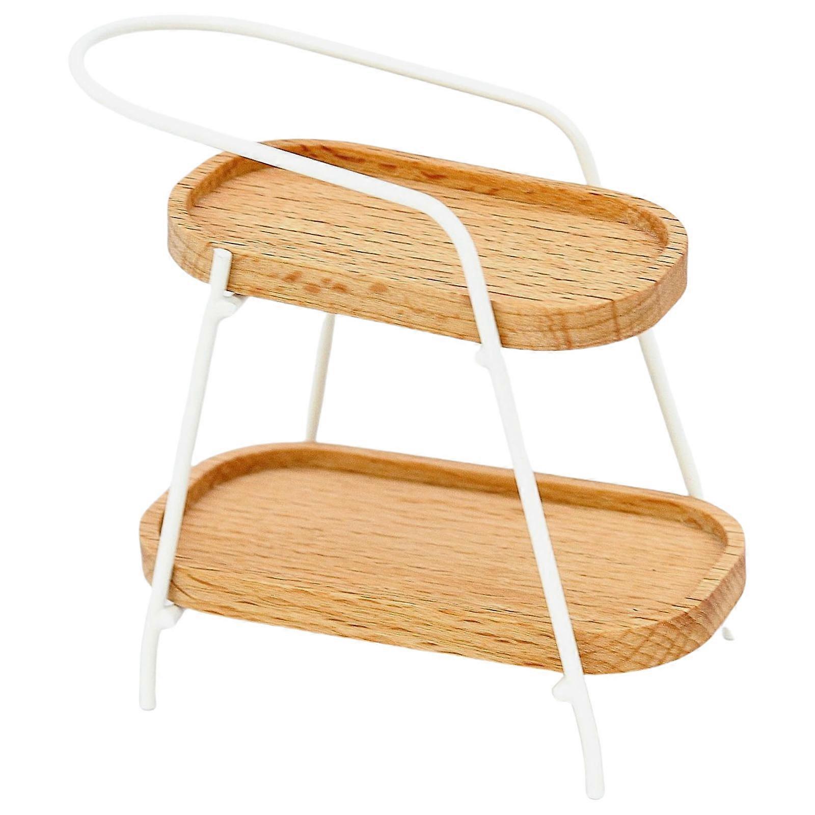 Educational Doll House Display Rack Miniatures Wooden Zakka Toy Pretend Play Realistic Model Stand Model Mini Size White