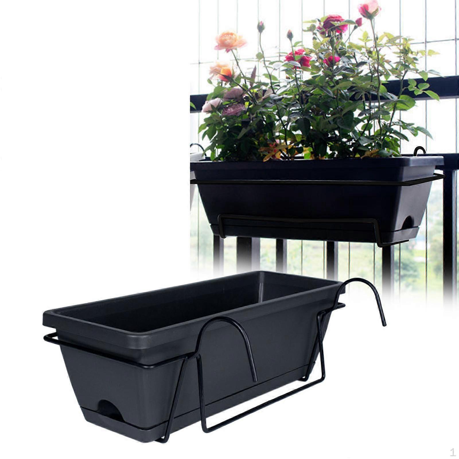 Balcony Planter for Railing Window Box Hanging Garden Plant Holder Rectangular