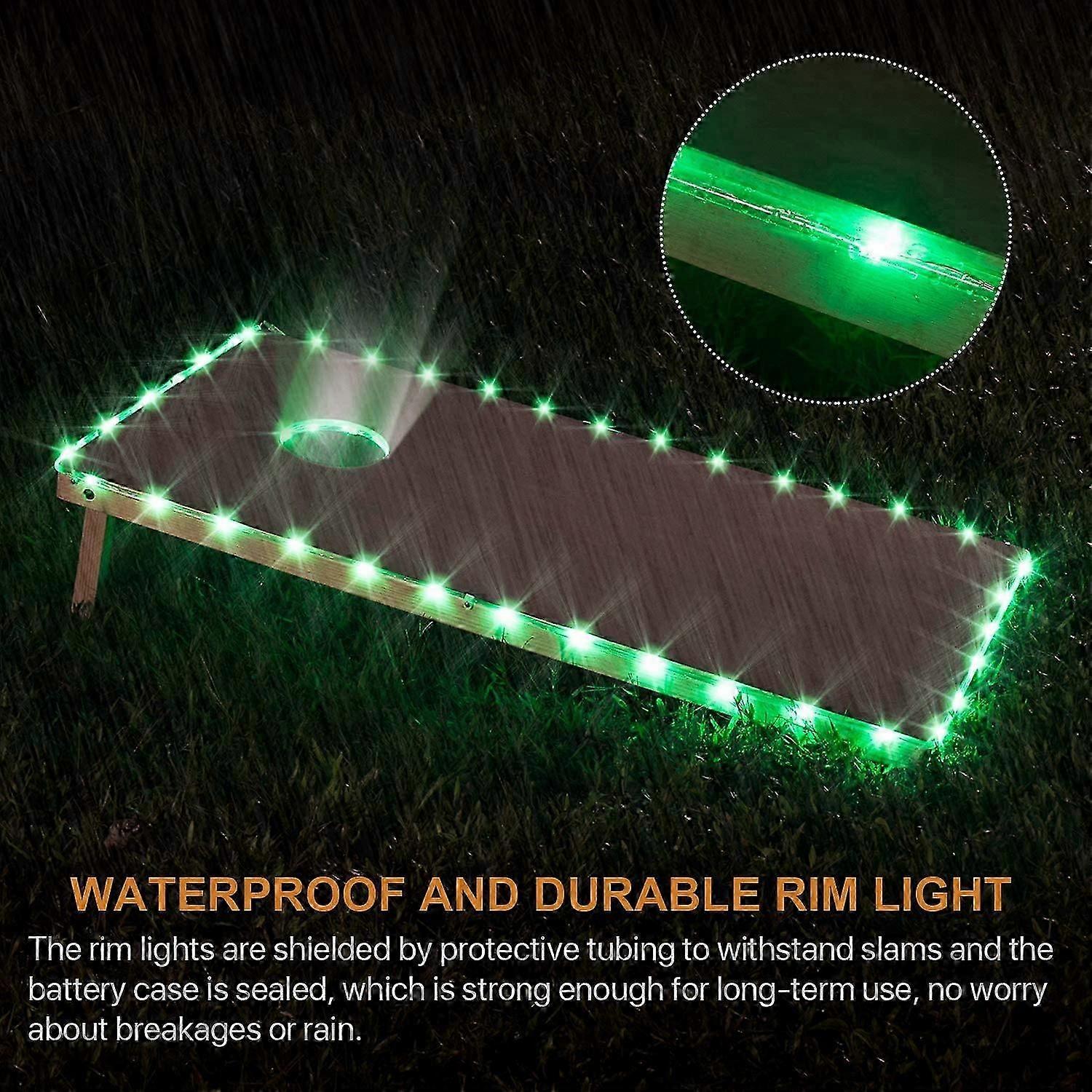 PIAO 1pcs LED Cornhole Light, Remote Control Cornhole Board Edge and Ring LED Light, 16 Colors Change by Yourself, Great Addition to Play Bean Bag Tos