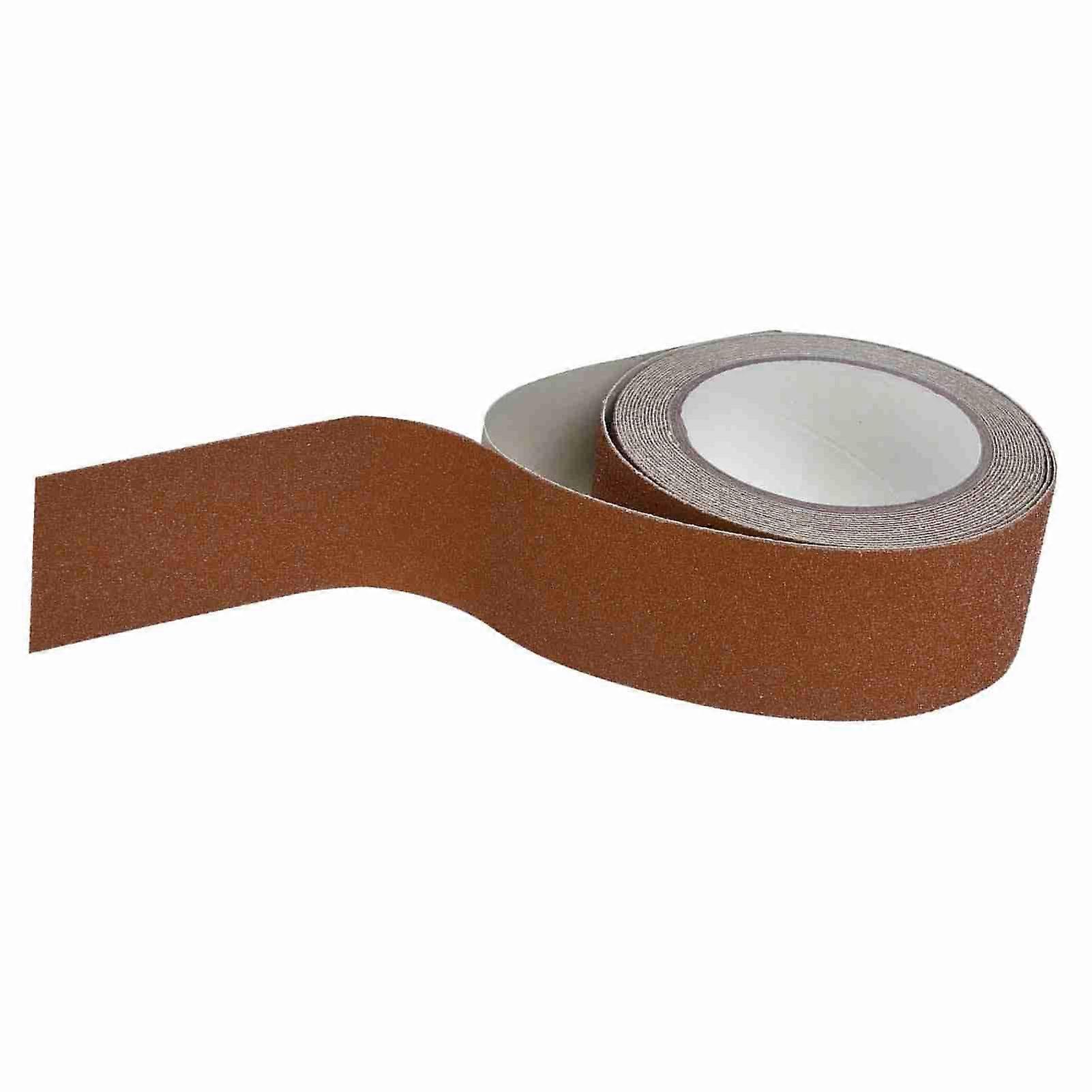 Touch Colorful P V C Tape Colorful 5M*5cm PVC NOn Slip Anti Skid Adhesive Tape for Stair Step Floor Safety Decor (Brown)