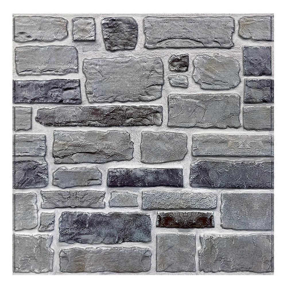 3D Light Stone Wall Panels – 10pcs Self-Adhesive PVC Wall Stickers for Living Room, Bedroom – 30x30cm