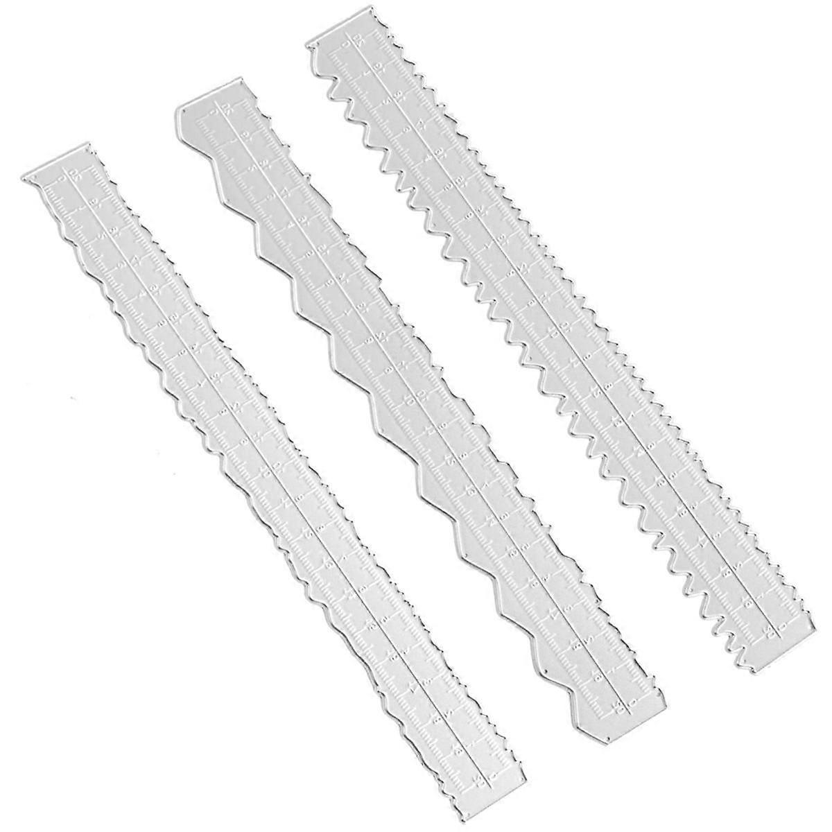 3 Styles Irregular Edge Ruler,Metal Craft Ruler Paper Tearing Ruler for Embossing with Scrapbook Jagged Edge Rulers