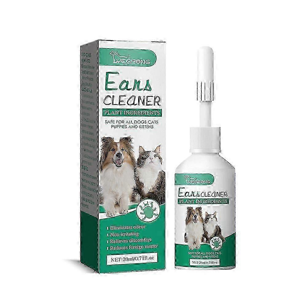 20ml Pet Ear Drop מסיר קרדית האוזן משפר את השמיעה קל לשימוש מנקה אוזניים יעיל לכלבים לחתולים ציוד לחיות מחמד