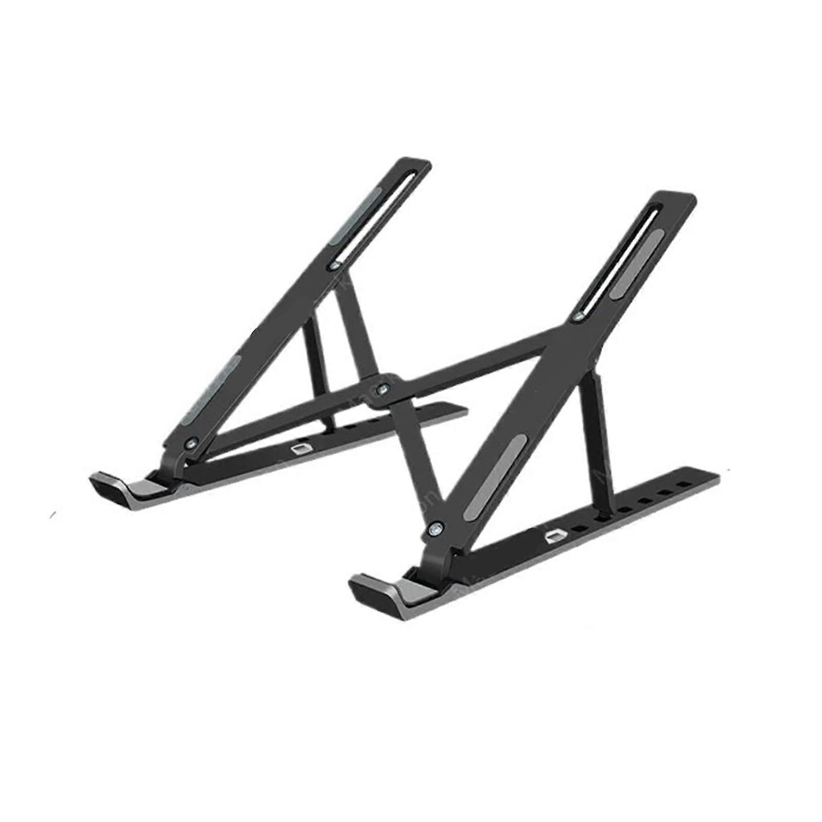 Adjustable Ergonomic Laptop Support Base Stand for 11-17 Inch Laptops, Black, Compact Design, Sturdy Material