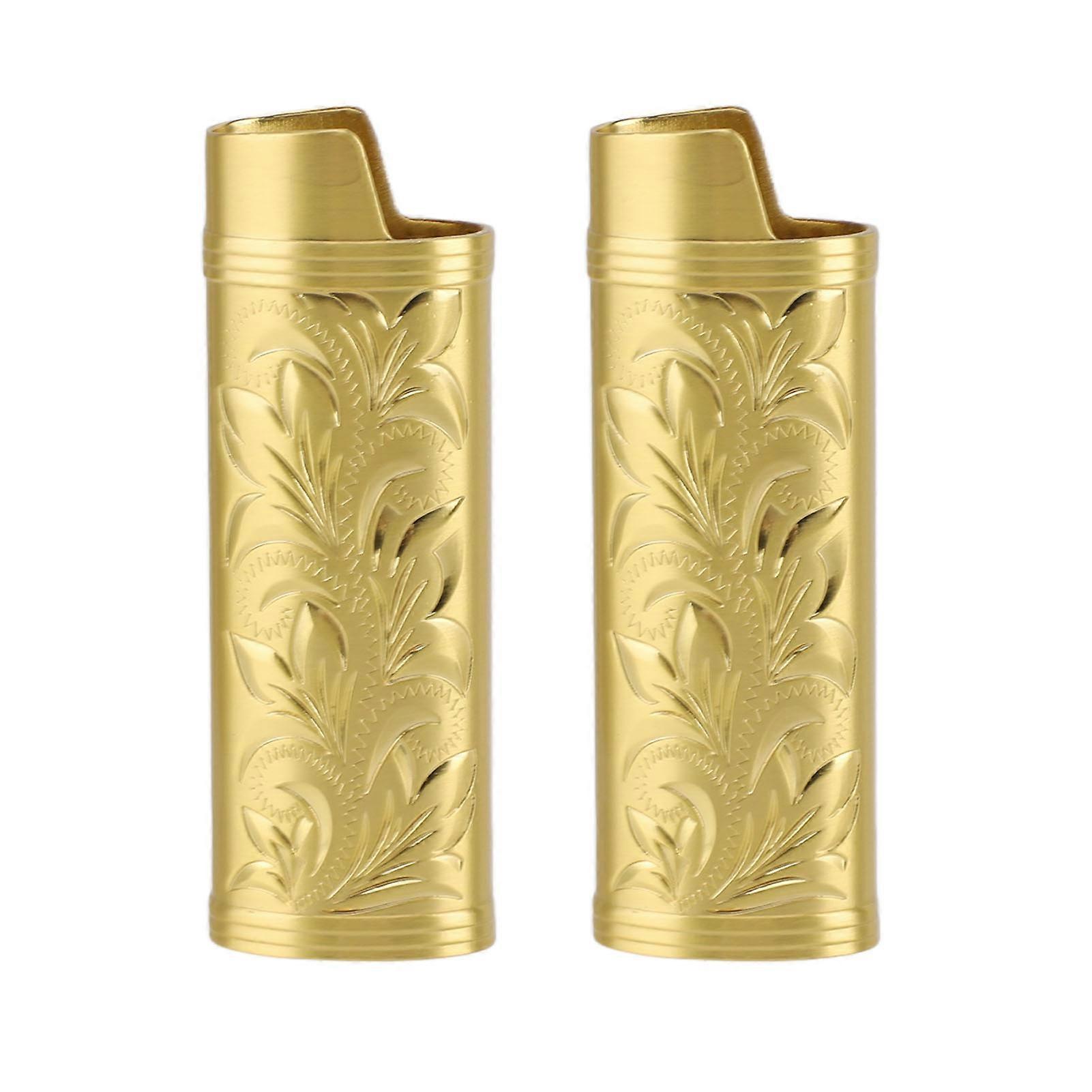 2PCS Torch Lighter Case Vintage Zinc Alloy Eye Catching Long Lifespan Portable Lighter Case Holder