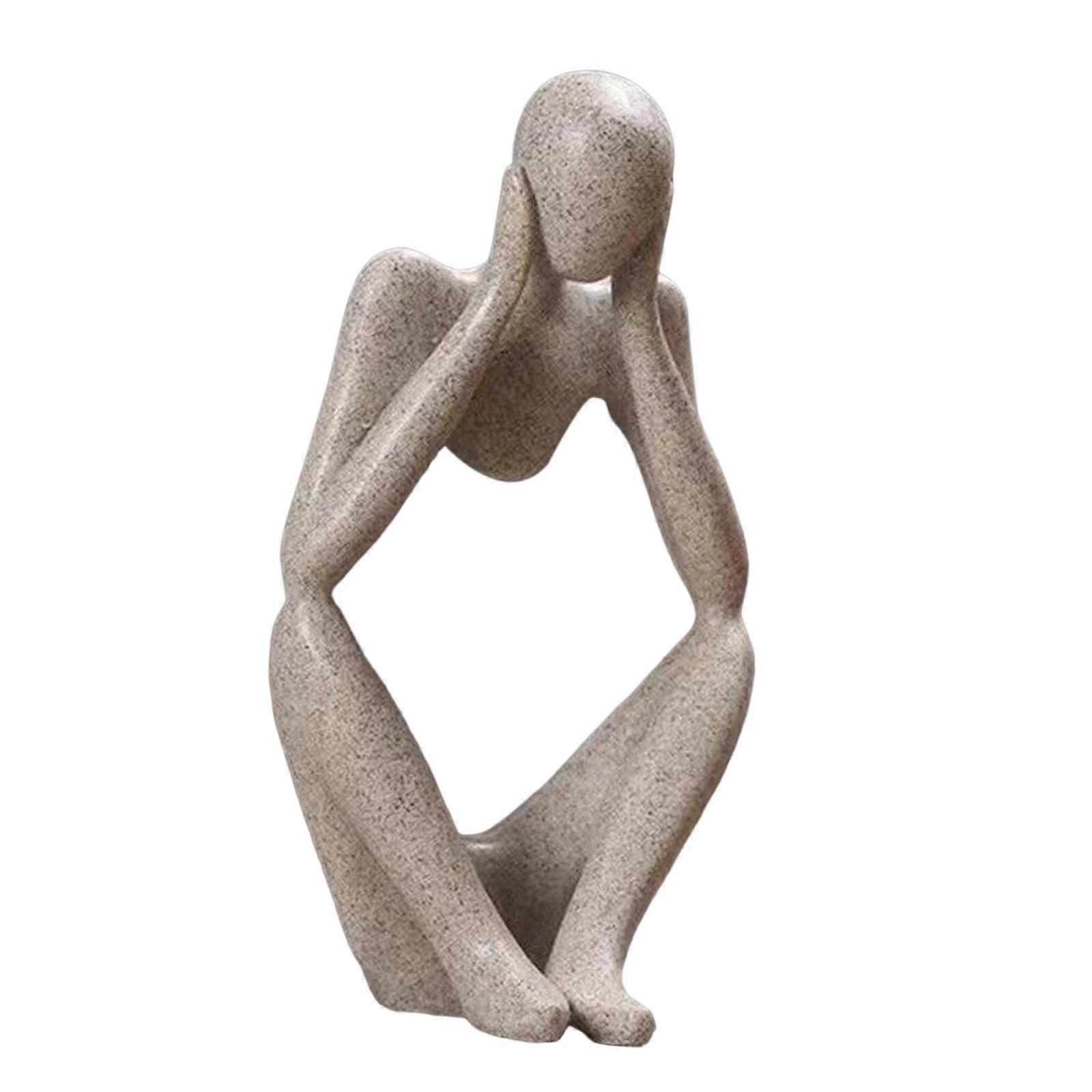 Abstract Thinker Sculpture Desktop Decor Crafts Elegant Figurines Thinking