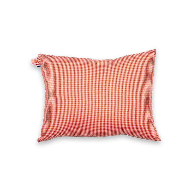 Rectangle cushion in organic gingham cotton