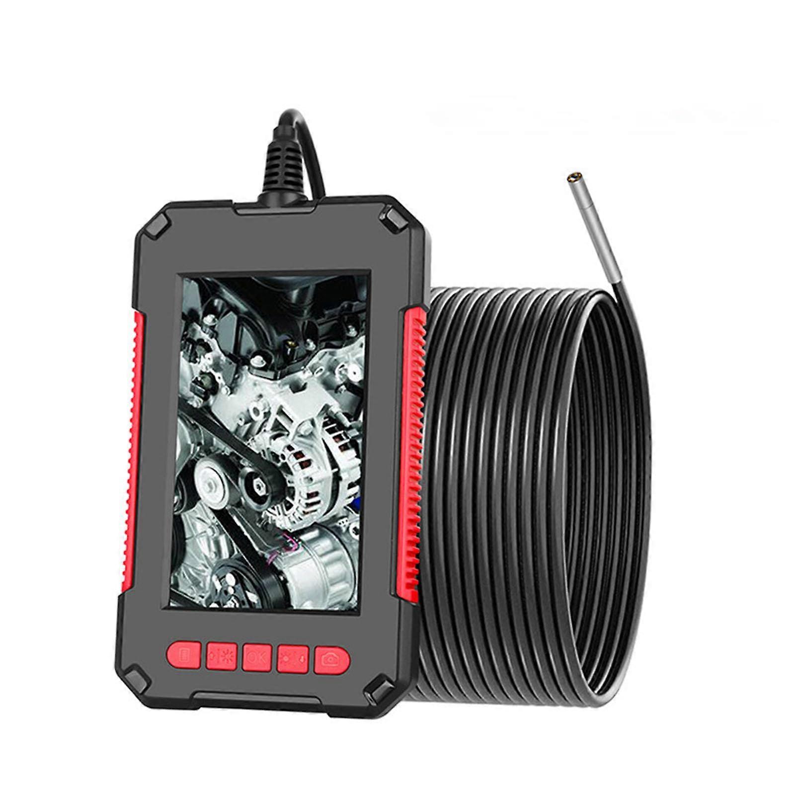 Single Lens Industrial Endoscope Camera 4.3" with Light, 2M Sewer Inspection Borescope for Pipe, Engine, Duct, Red
