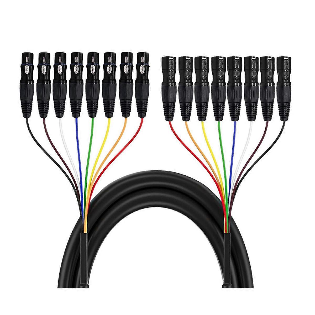 8 Channel 2m Professional Multi-Media 3 Pin XLR Cable