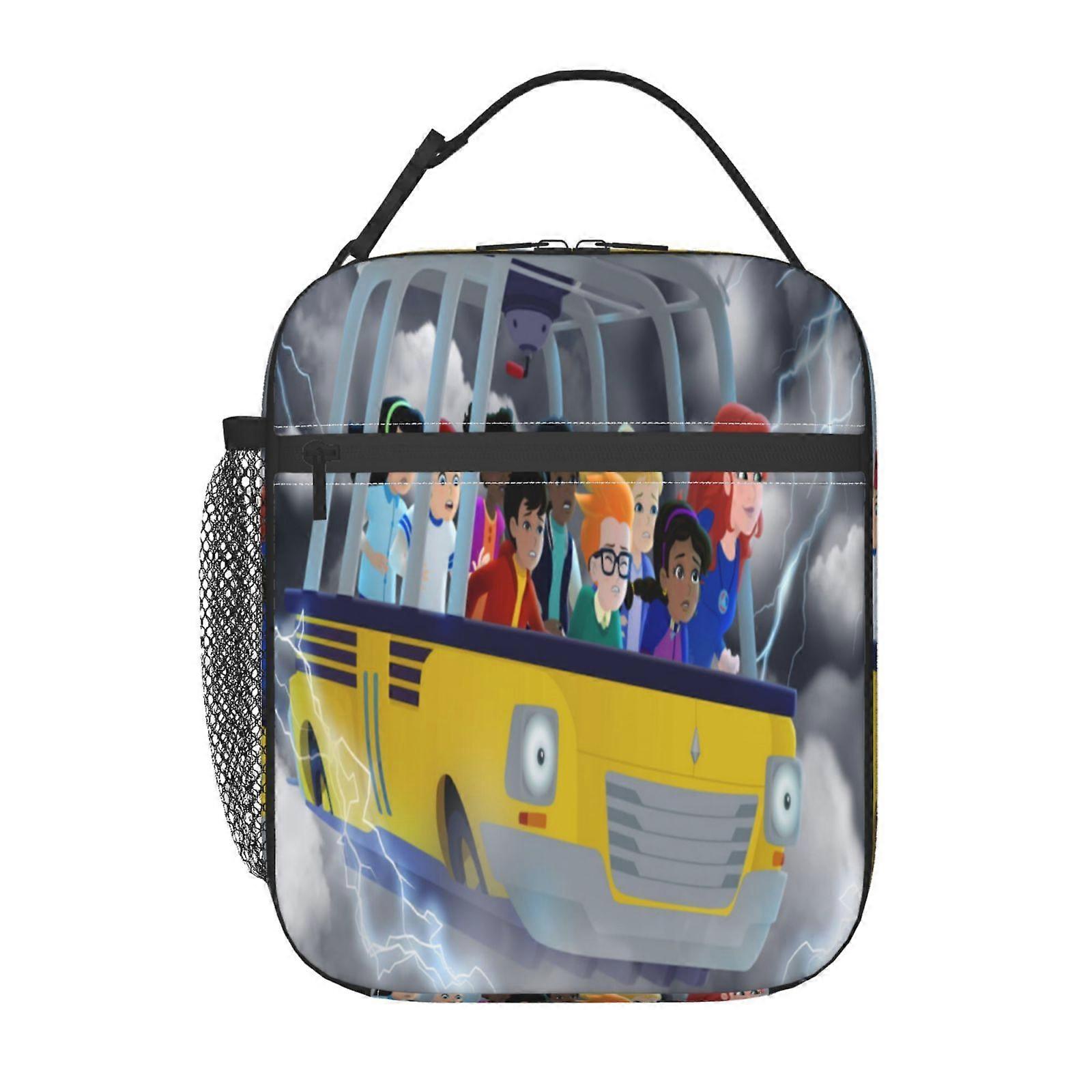 i74 The Magic School Bus Lunch Bag Antibacterial Lining, Silver Ion Technology to Prevent Mold & Odor Build-Up b74