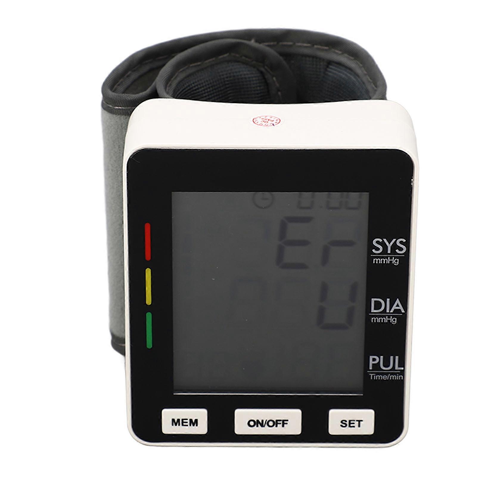 Wrist Blood Pressure Portable Smart Digital Automatic BP Monitor with Large LED Screen for Home
