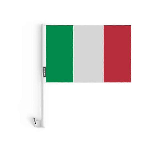 Italy Car Flag – 14 x 21 cm – Polyester Fabric – Window Attachment – 20 pieces