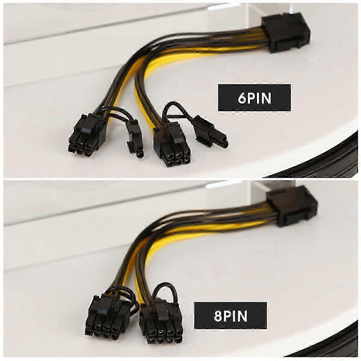 12Pcs 8 Pin Power Cord for Mining CPU GPU 8Pin to 2X8 Pin (6+2) Graphics Card Dual PCI-E 8 Pin Powe