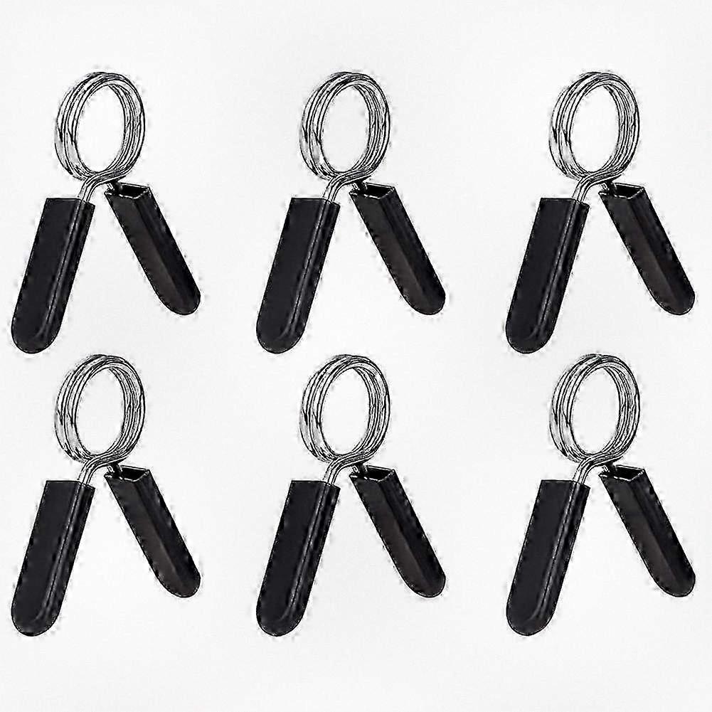 6 Pack 1 Inch (25 mm) Barbell Clips - Spring Collars for Standard Weight Bars, Ideal for Workouts and Strength Training