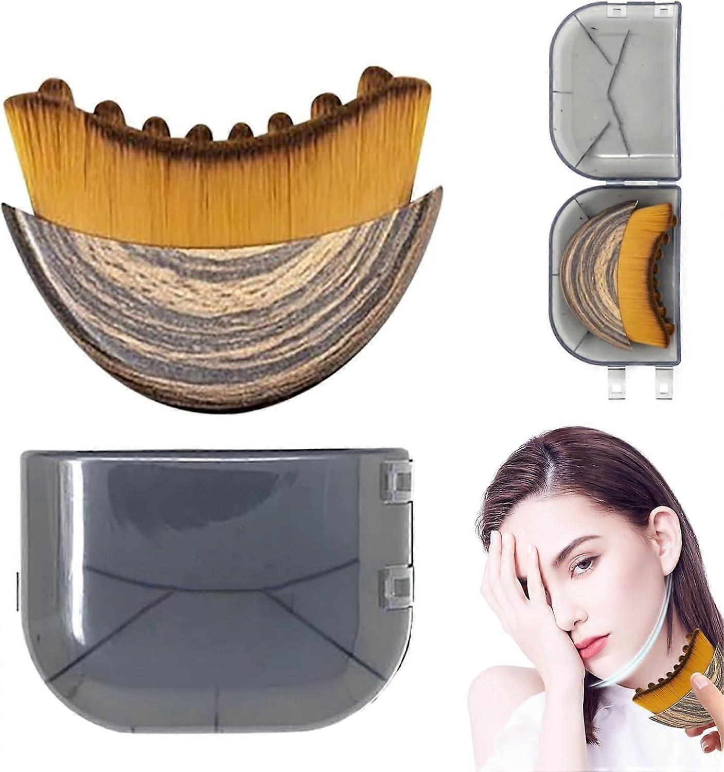 Lymphatic Contour Face Brush Set, Ergonomic Dry Brushing Tool for Chin and Jawline Sculpting, 2-Pack