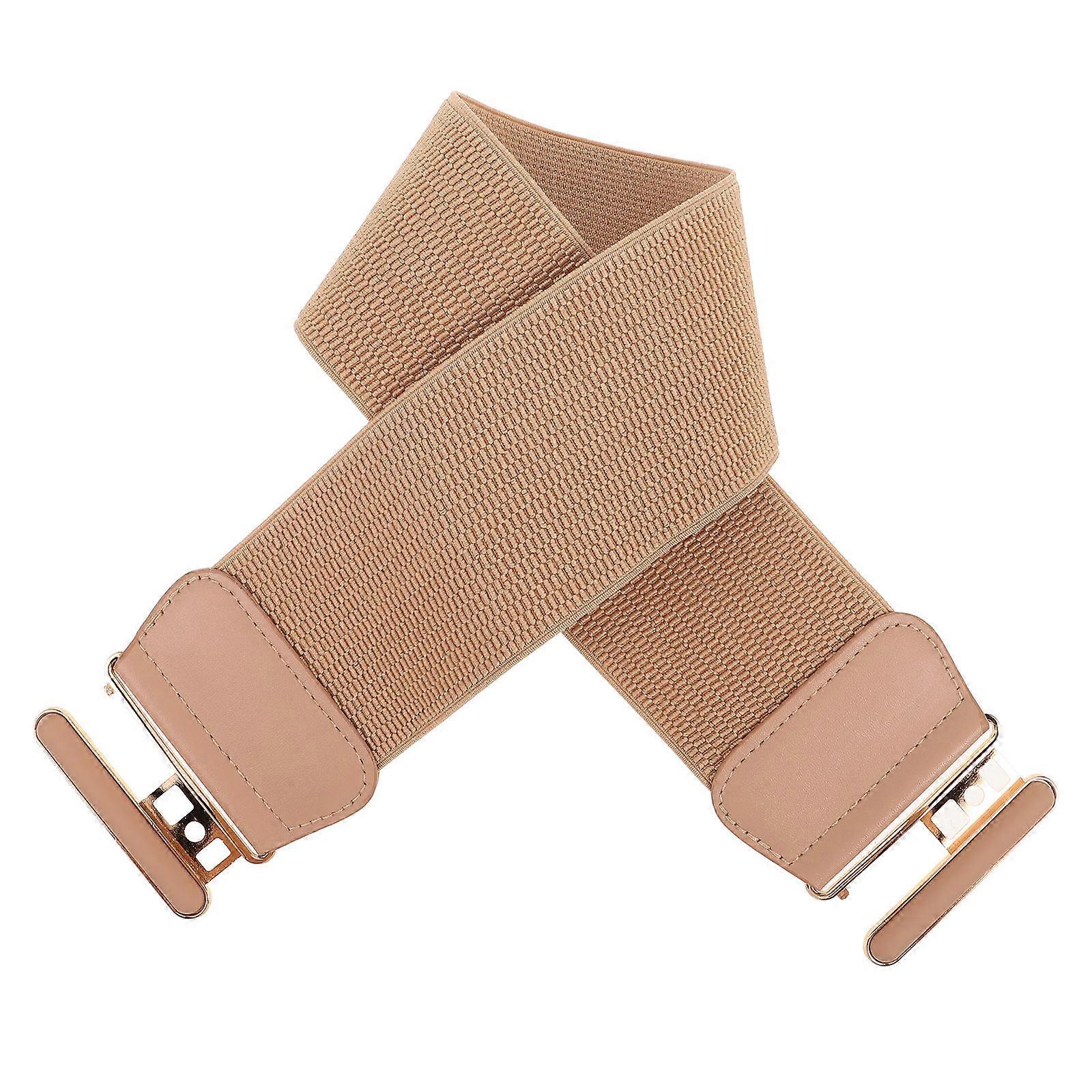 Belts For Dresses Elegant Wide Elastic Belt Zinc Alloy Glossy Finish Formal Event 1Pcs